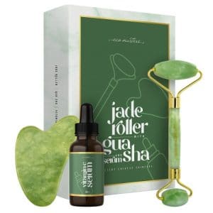 Jade Roller med Gua Sha og C-Vitamin Serum